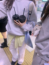 ポエティックツーウェイスウェットパンツ、メランジホワイト