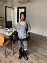 needs frill shirring blouse t