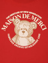 Women's Regular Fit Bear Friends クロップドスウェットシャツ レッド (FCF1TS202W)