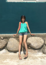LINE MICRO DENIM SHORTS