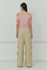 BELT LAYER PANTS / BEIGE