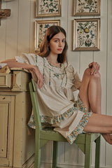 ULLALA PAJAMA Edit Short-sleeve Two-piece Cream[24160WTSSN]