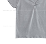 rope shirring off-shoulder tee