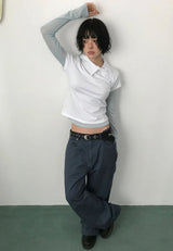 VINTAGE DYEING ZIPPER PANTS