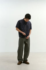 Semi Curved Herringbone Twill Pants (Khaki)