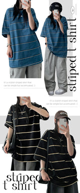 デンラストライプ半袖Tシャツ