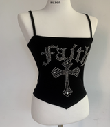 hikomi lettering y2k Top (black)
