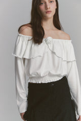 Tulip Off Shoulder Top White
