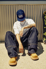 SALVAGE DOUBLE-KNEE LINE DENIM PANTS