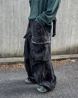 Fringe Balloon Cargo Denim Pants
