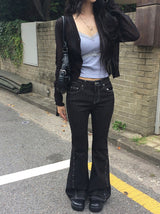 Boel Non-Fade Stud Denim Low Bootcut Pants