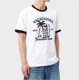Essential Standard Short-Sleeve Ringer T-Shirt Travel Bear White