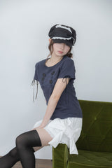 ナポレオン ボタン Tシャツ(black)