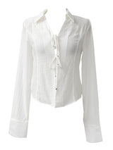 western ribbon crinkle shirt (2color)