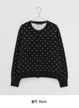 Yuhri Dot Round Knit Cardigan