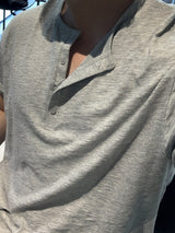 Look Travis Soft Slub Henley Neck Short Sleeve T-Shirt