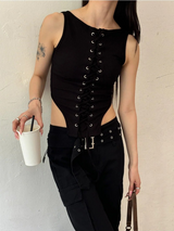 Curve islet sleeveless(3color)