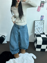 BALLOON PARACHUTE バックスナップバルーンデニムパンツ 🩵🖤2COLOR