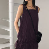 Reelf nylon checkered sleeveless mini dress