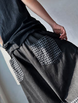 Check Roll-Up Detail Raw Denim Bermuda Shorts 2color