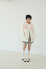 KIRING CHECK PATCH HOODIE (CREAM)