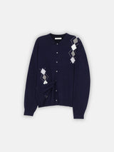 Peace Argyle Collar Cardigan