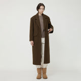 WOMAN OVER FIT SINGLE LONG COAT CAMEL BROWN