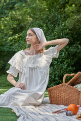 ULLALA PAJAMA Lila Short-sleeve One-piece Ivory[24162WOSXN]