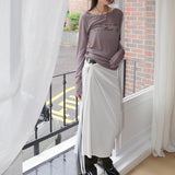 Tinine Line See-Through Wrapped Layered Strap Long Skirt