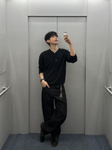 Soft V-Neck Knit (M, L / 4 Colors)