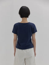 ボタンストラップTシャツ (Navy)