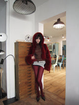 Red crop fur-JK