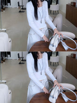 Dear Peach Touch Golji Strap Long Sleeve Top (3 colors)
