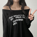 アリングレタリングショルダー長袖Tシャツ