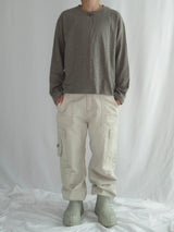 Vintage Slub Loop Henley Neck Long Sleeve T-Shirt(3c)