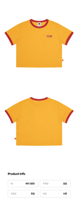 (WOMAN) エッセンシャルリンガーTシャツ【イエロー】