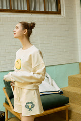 Tennis Ball Soft Cream Sweat Shorts [For women]