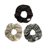 [3EA 1SET] COZY CHECK SCRUNCHIE