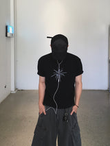 Circle Feed Cropped Short Sleeve Tee 2C