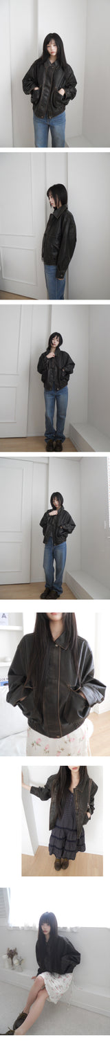 vintage leather jumper