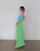 Back Slit Ribbon Knot Round Sleeveless