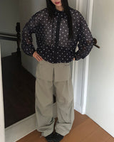 ヒプボタンピンタックポケットスカートパンツ