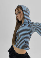 [MADE] Cohel Stripe Hooded Zip-Up