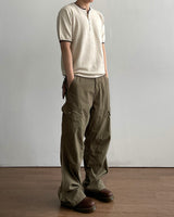 Tonal Layered Henley Neck Knit
