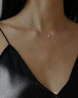 [White gold] Basic Cubic Necklace (M)