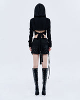 WRINKLE BOLERO, BLACK