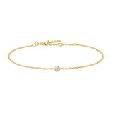 gold sparkle bezel 14k gold plating + 925 silver bracelet B062-01G