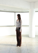 [ID] Layered Leather Bootcut Pants (Brown)