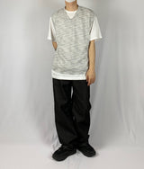 Boucle v neck layered vest