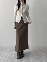 Rib Mock Neck Cardigan T-Shirt